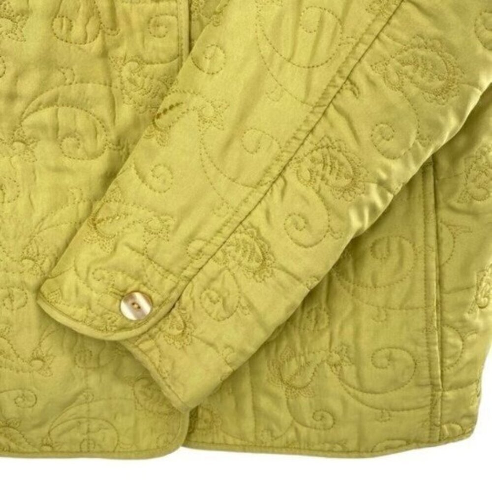 J. Jill Green Silk Embroidered Lightweight Jacket Coat - Picture 12 of 14